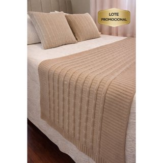 Kit Manta Peseira Trico Trança + 2 Capas Almofadas Solteiro/Sofá/Casal/Queen/King Cama Posta em Oferta na Shopee