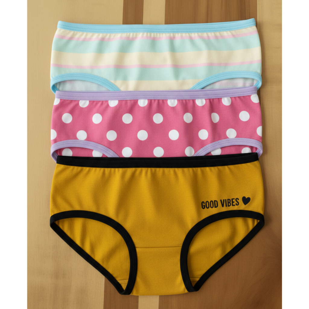 Calcinha Pop Algodão Infantil Juvenil Estampas Lindas Conforto Tecido Respirável Kit Menina 8–16
