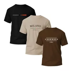 Kit 3 Camiseta Masculina Camisa 100% Algodão Blusa Confortável Oferta Envio Imediato