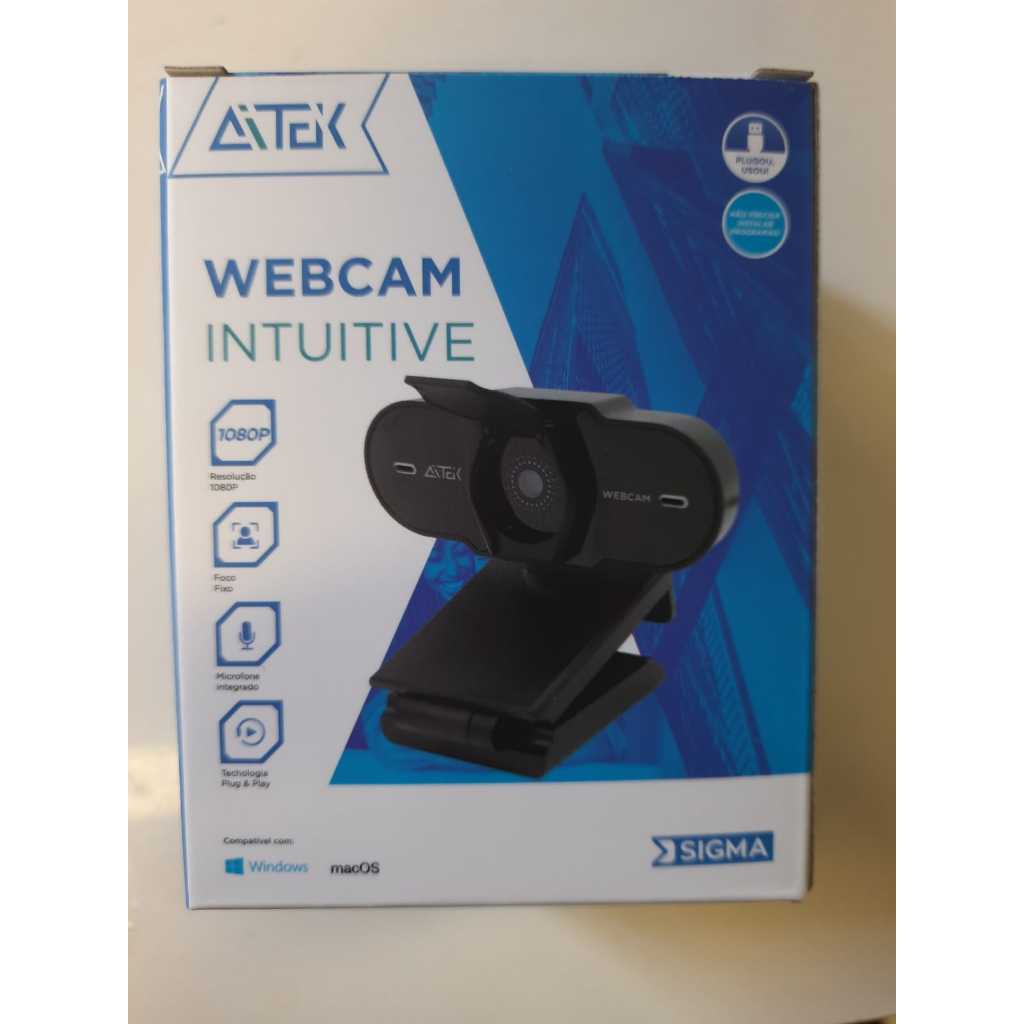 Webcam 1080P Plug and Play microfone embutido Tampa de Privacidade