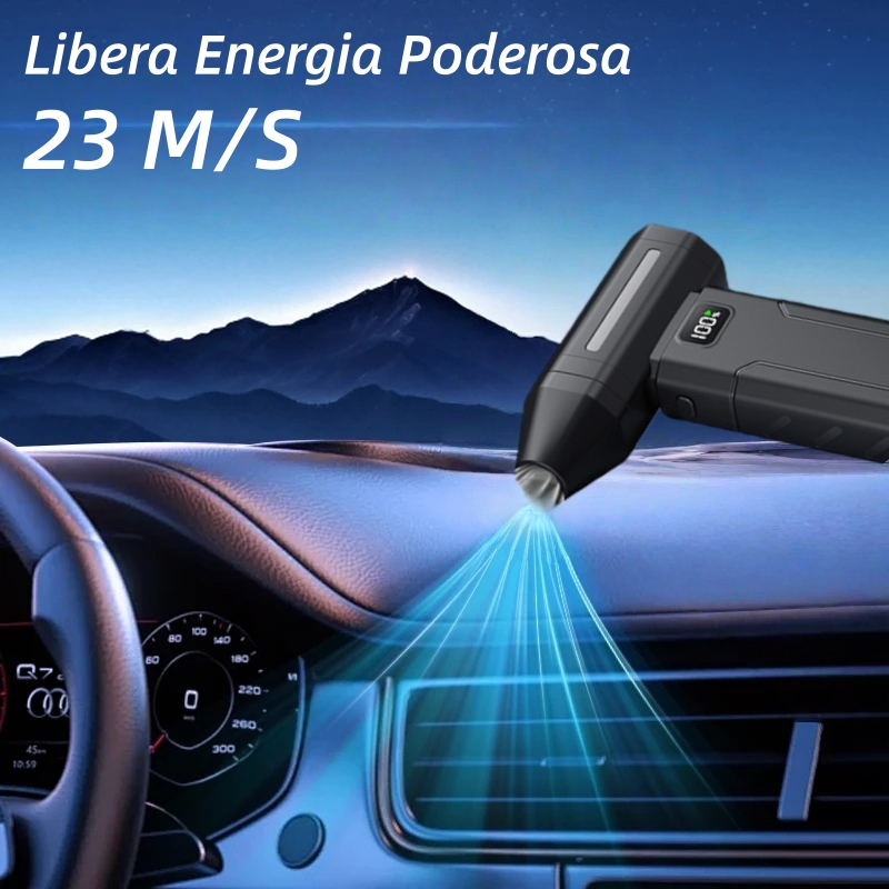 【Nova atualização】150.000 RPM Ventilador Portátil Mini Turbo, Sem Fio, 6 Velocidades de Vento,Carregamento rápido,200W