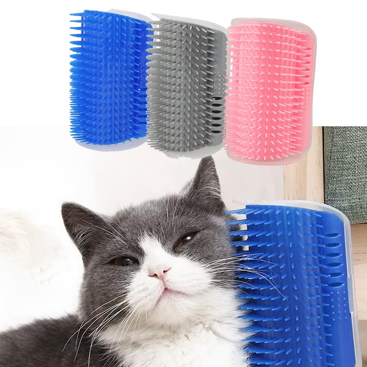 Escovas de Parede Para Gato Pet Massagem Brinquedo Tira Pelos e Coçador Antiestresse Para Felinos