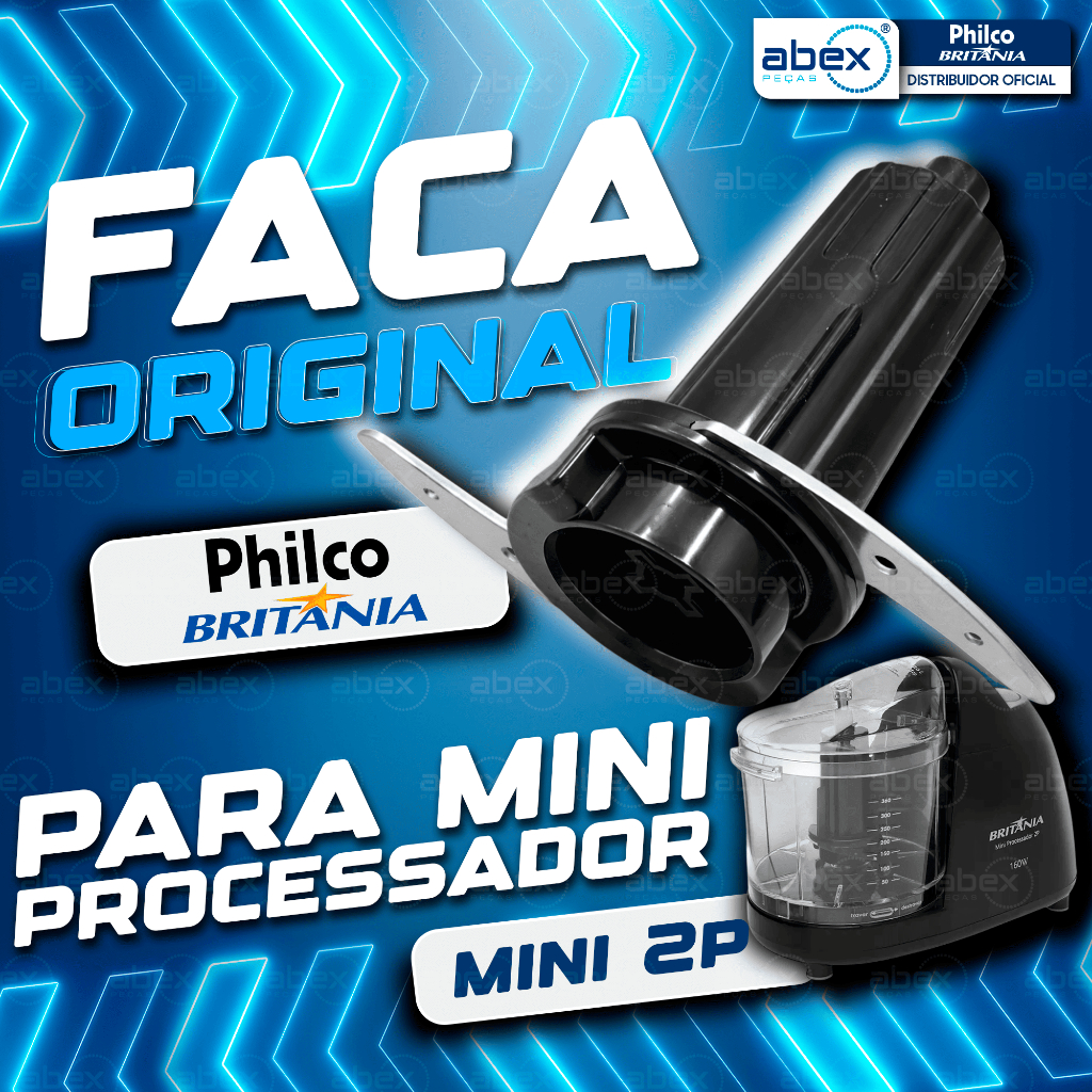 Faca Lâmina Haste Para Processador Britânia 2p Suporte Com Lâminas Preto 783143 Com NF Original