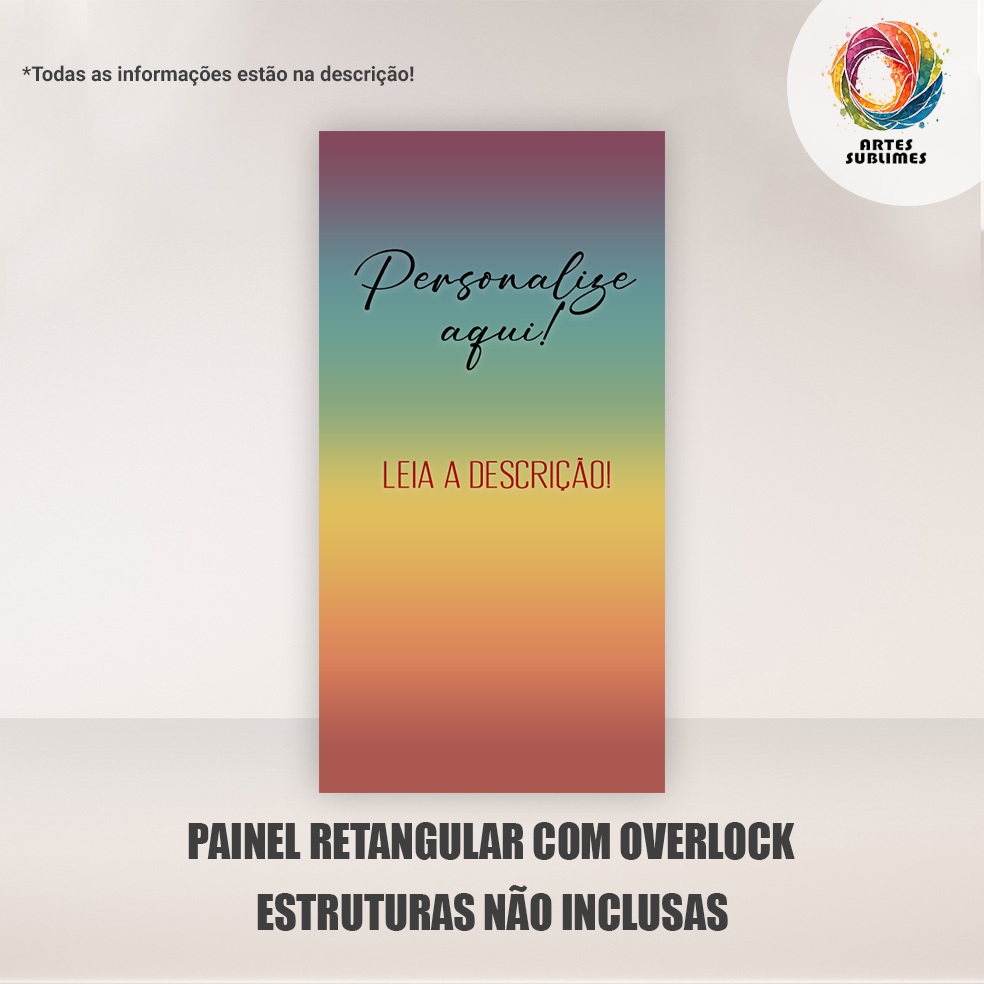 Painel Vertical Personalizado - Retangular c/ overlock e Romano c/ elástico Face Única LEIA A DESCRIÇÃO em Oferta na Shopee