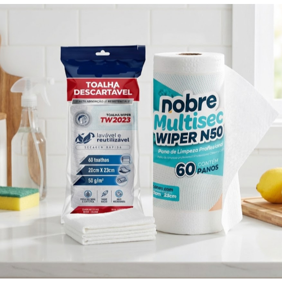 Kit 3 Pano Reutilizável Multiuso Rolos 60 Panos Cor Branco  Absorvente Água Lavável Toalha De Papel em Oferta na Shopee