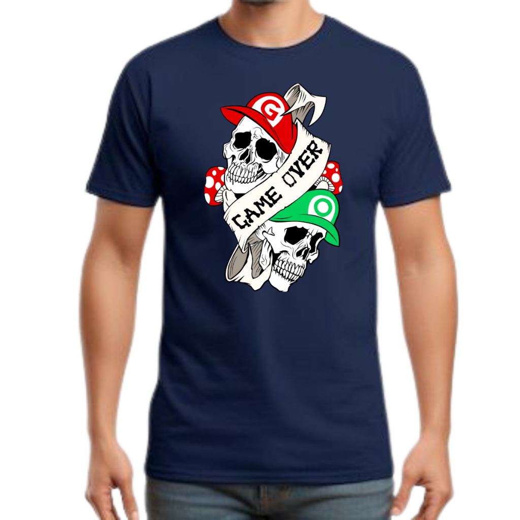 Camisa Masculino Premium “GAME OVER” Algodão Fio 30.1 Moda Geek Street em Oferta na Shopee