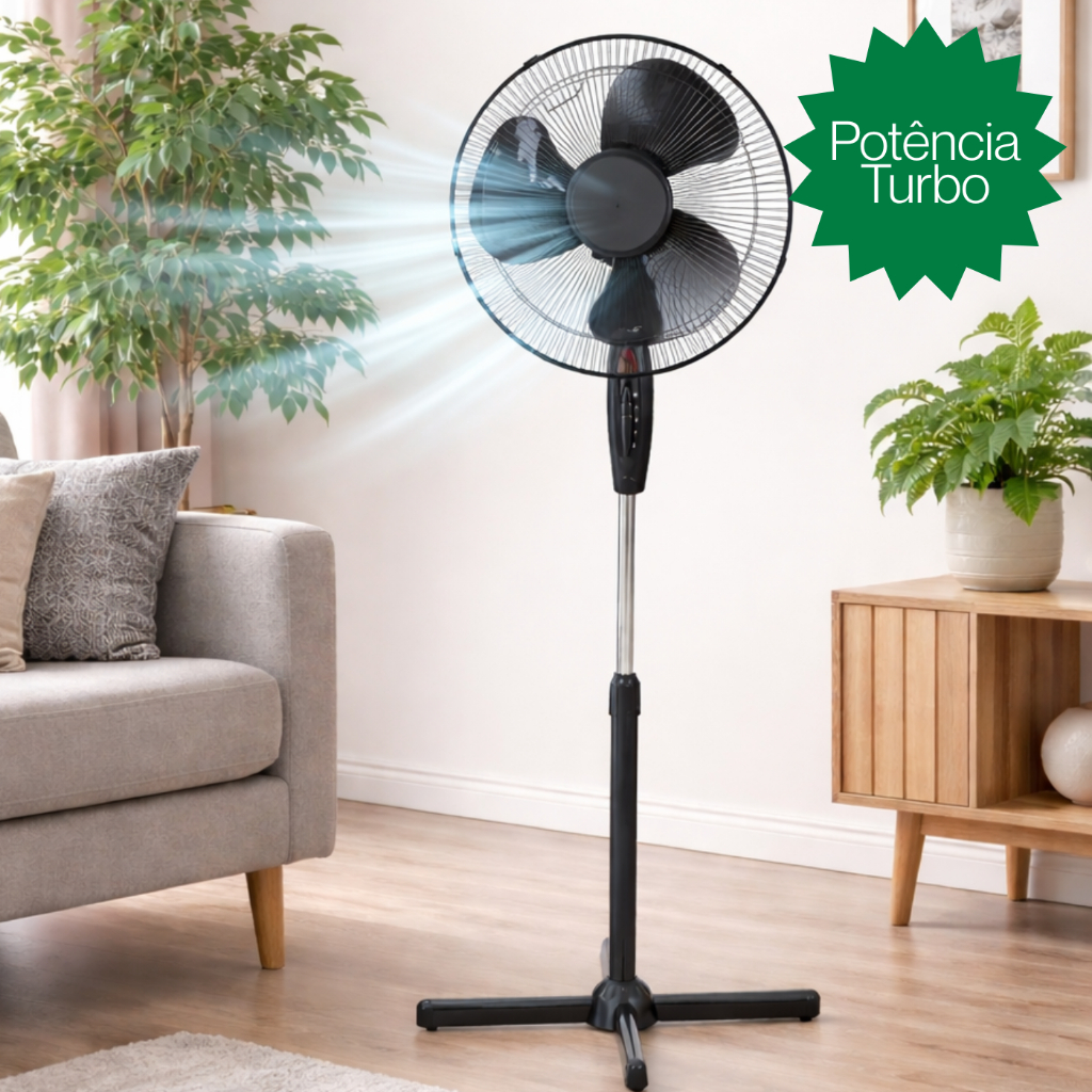Ventilador De Chão De Pé De Coluna 130cm Forte e Silencioso