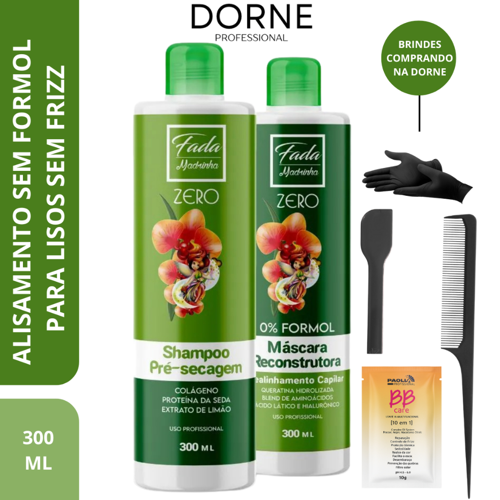 Fada Madrinha Kit Escova Progressiva Sem Formol - 300ml em Oferta na Shopee