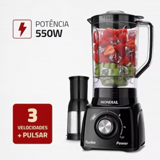 Liquidificador Mondial Turbo Power 2,2L - 3 Velocidades -  550W Preto 110/127V em Oferta na Shopee