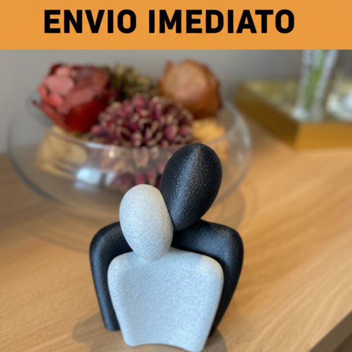 Escultura Casal Abraço Minimalista – Amor, União e Elegância | Decoração Moderna para Sala em Oferta na Shopee