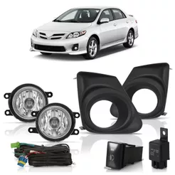 Kit Farol Milha Auxiliar New Corolla 2012 2013 2014 Lente Lisa Vidro