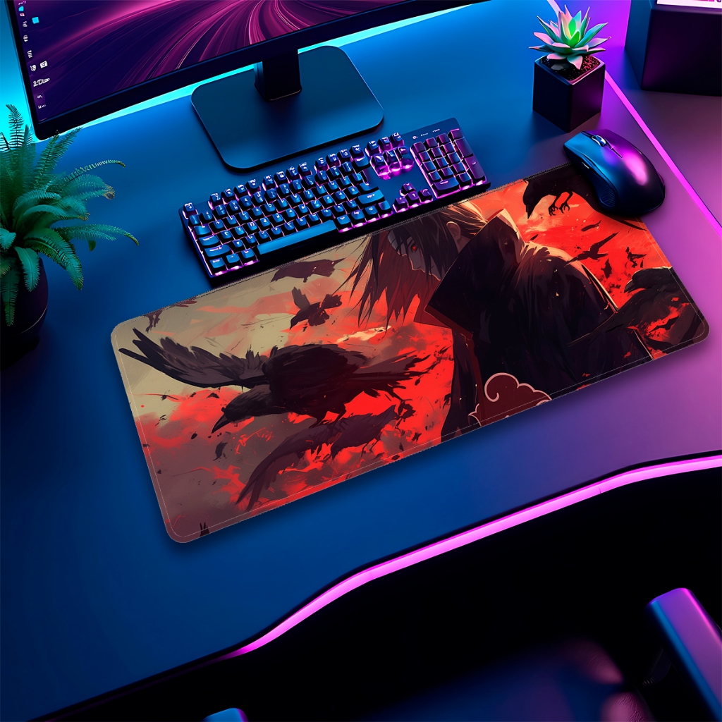 Mouse Pad Gamer Para Destktop Borda Costurada Periférico Tema Anime E Samuray Inéditos