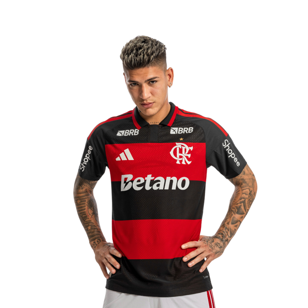 Manto Flamengo Masculina Jogo 1 Adidas 2026 - C/ Kit Patrocínio - Carrascal 15 em Oferta na Shopee