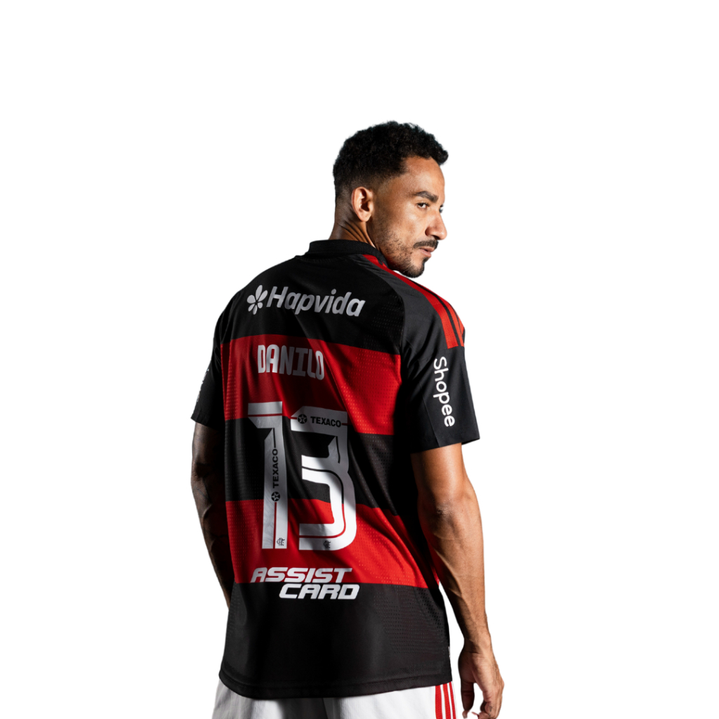 Manto Flamengo Masculina Jogo 1 Adidas 2026 - C/ Kit Patrocínio - Danilo 13 em Oferta na Shopee