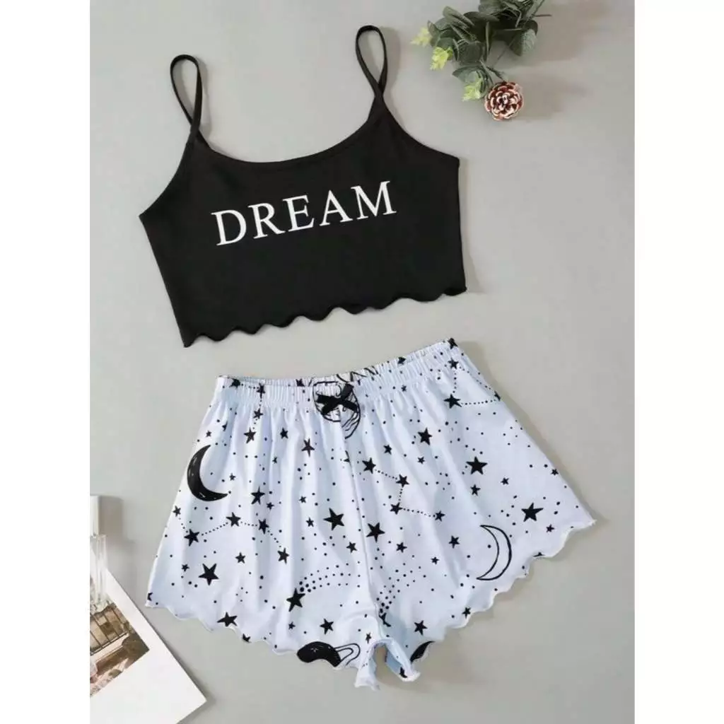 Pijama Feminino Baby Doll Estampa Estampado - Confortável, leve e ideal para Presente — imagem 1