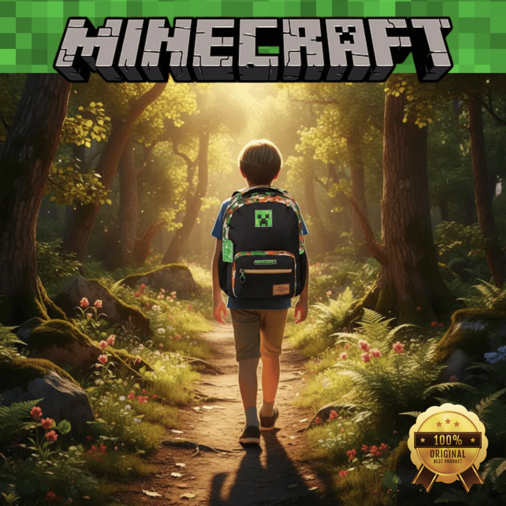 Mochila de Costas Minecraft Escolar Infantil Menino Bolsa Grande Reforçada Sestini Original