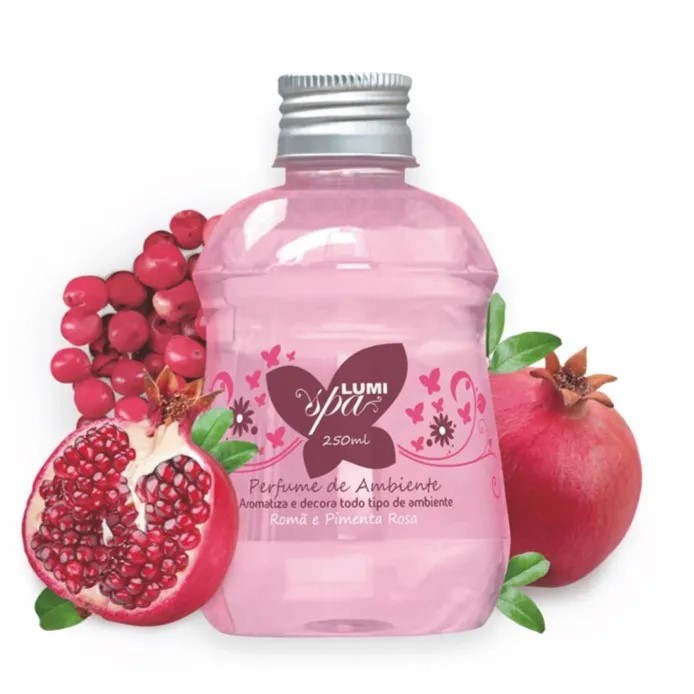 Perfume Aromatizador de Ambientes com varetas Lumi Romã e Pimenta Rosa