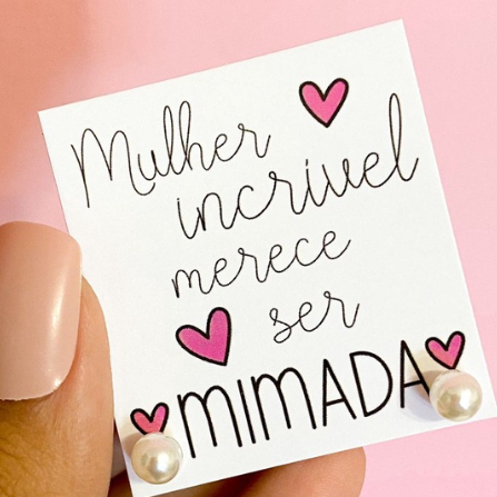 50 - 200 Pares de Brinco de Perola + Tag Mimo para cliente