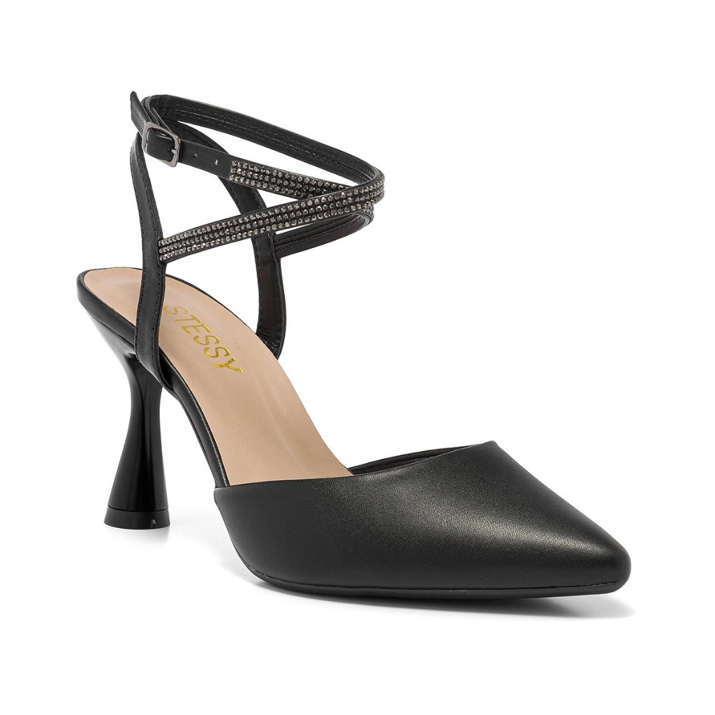 Scarpin Feminino Clássico Tira Sandália Strass Brilho Salto Alto Tendência Moda 2026 Confortável em Oferta na Shopee