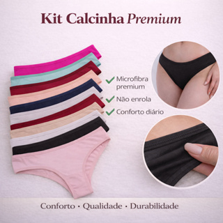 Kit Calcinha Feminina, Calsinha Tanga Adulto Micro Fibra do P ao G em Oferta na Shopee
