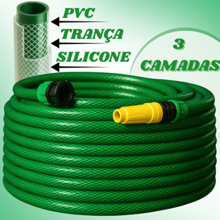 Mangueira de jardim Trançada Reforçada Metros Flexivel e Siliconada em Oferta na Shopee