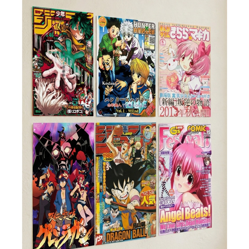 Poster Animes Papel Adesivo Naruto One Piece Dragon Ball & Mais Tamanho A4 20x28