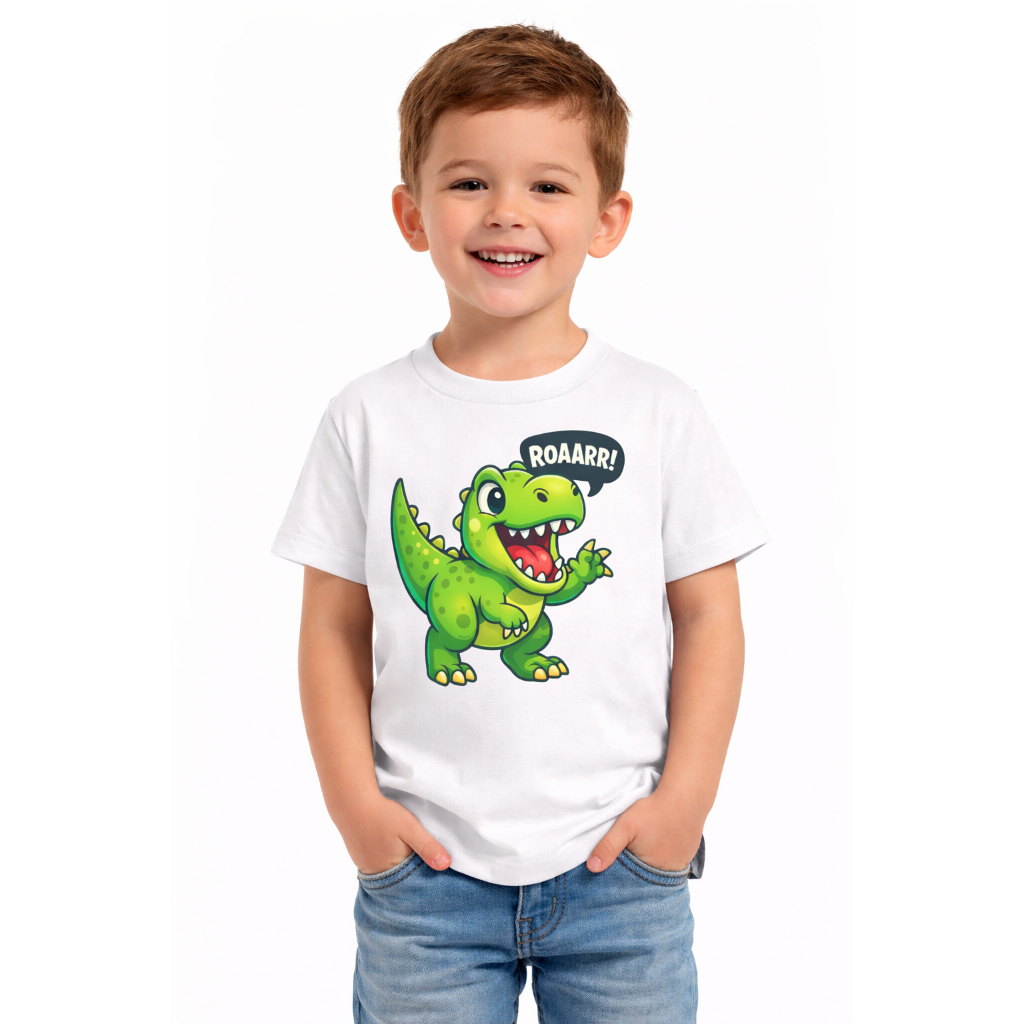 Camiseta infantil Estampada Dinossauro 2 ao 14 100% Algodão