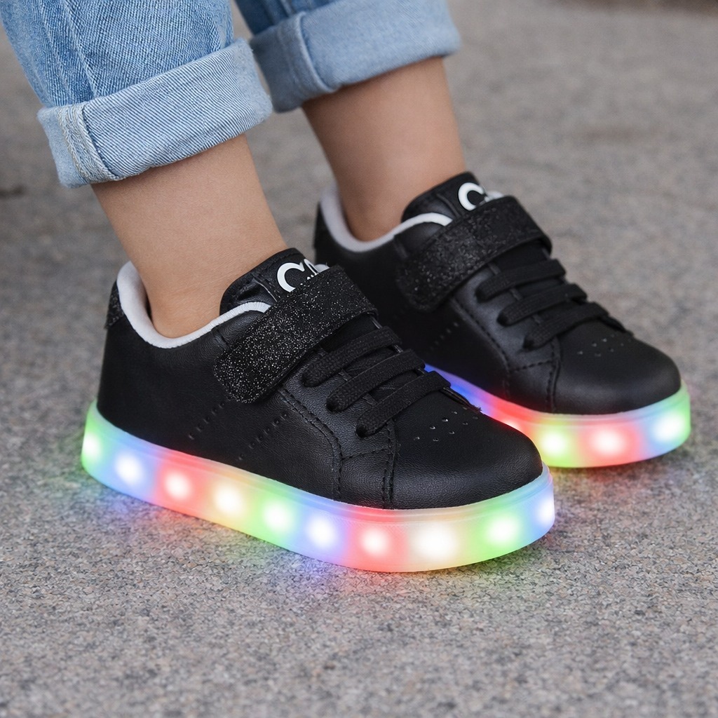 Tênis Infantil com LED Colorido, Velcro Ajustável, Confortável e Moderno