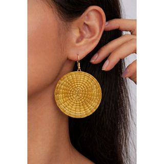 Brinco De Capim Dourado Mandala- Capim Dourado Natural-Artesanal E Exclusivo Pro Verão em Oferta na Shopee