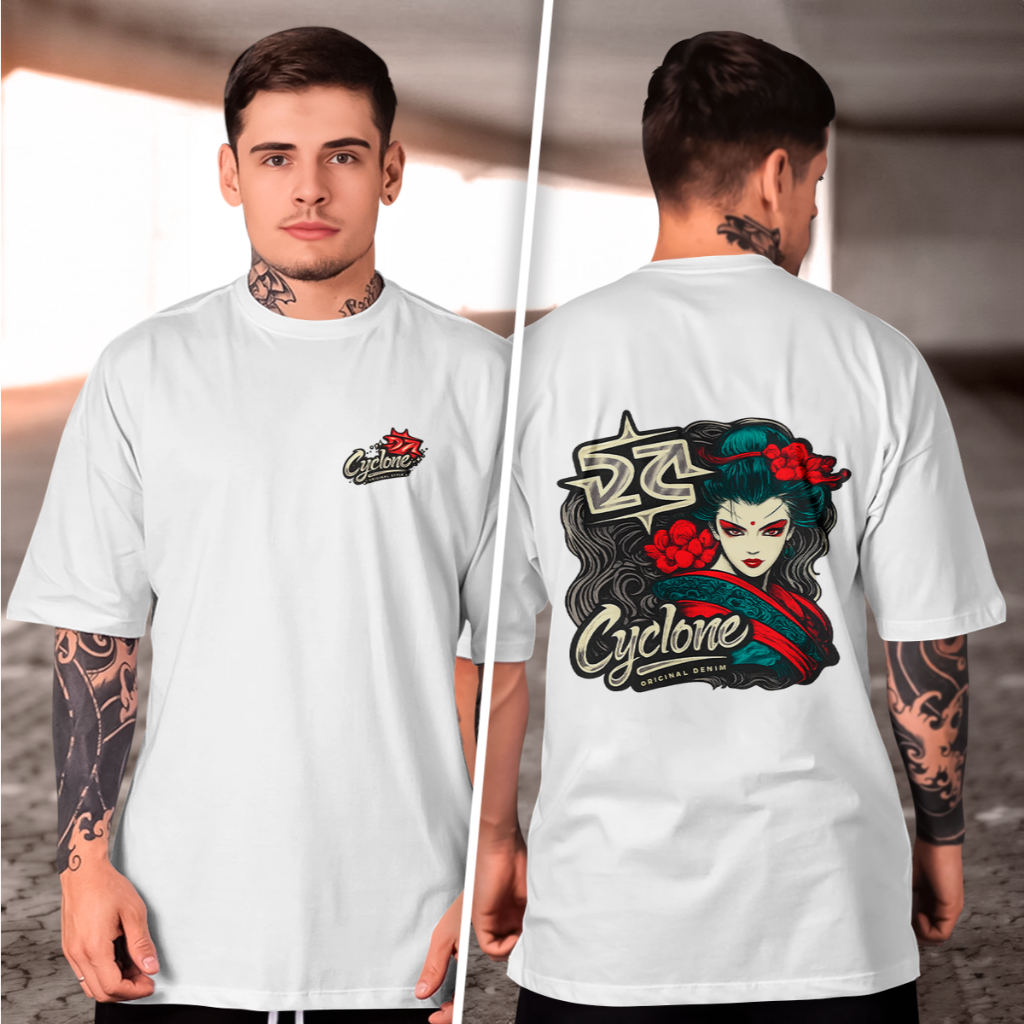 Camisetas CYCLONE GEISHA COM ONDAS  gola redonda malha 100% algodão rnt