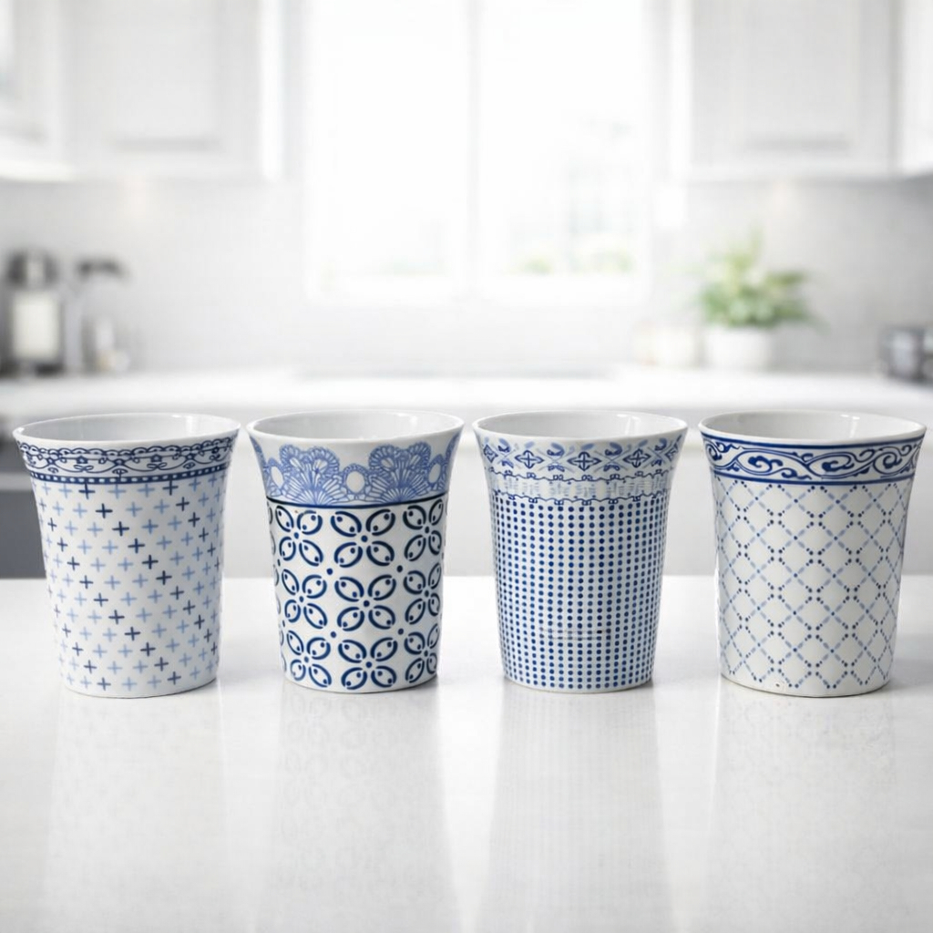 Caneca de Porcelana Estampada Estilo Azulejo – 350ml para Café, Chá e Bebidas em Oferta na Shopee