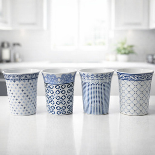 Caneca de Porcelana Estampada Estilo Azulejo – 350ml para Café, Chá e Bebidas em Oferta na Shopee