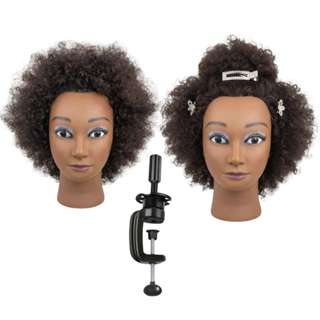Cabeça De Treino Feminina Afro Cabelo 100% Humano Crespo + Suporte em Oferta na Shopee
