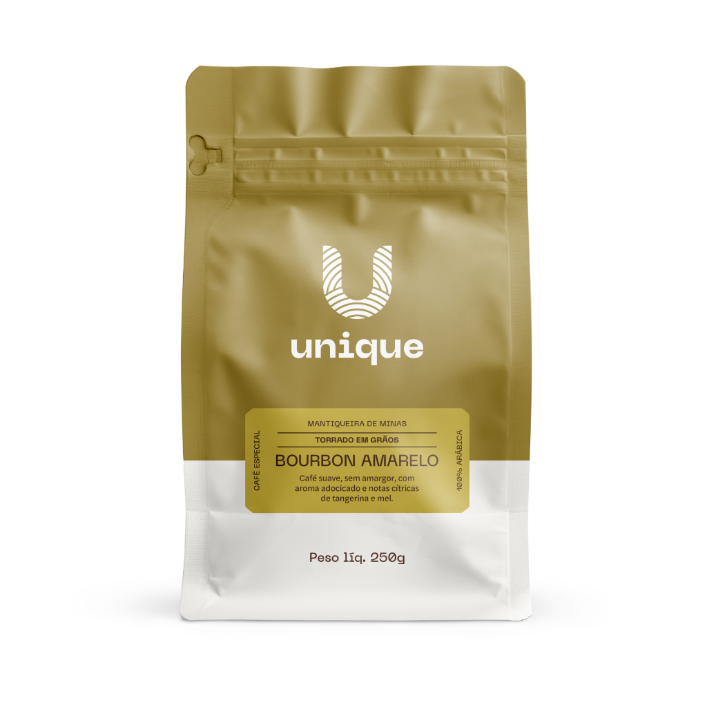 CAFÉ ESPECIAL BOURBON AMARELO 250g EM GRÃOS DA UNIQUE CAFÉS