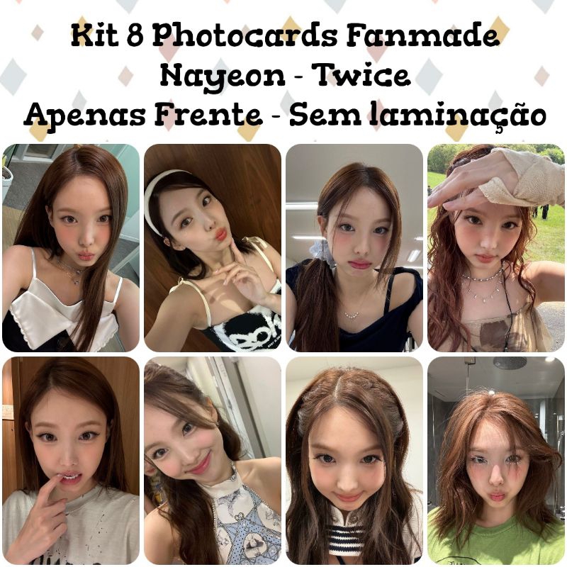 Kit 8 Photocards Fanmade Nayeon Twice Selca Kpop em Oferta na Shopee