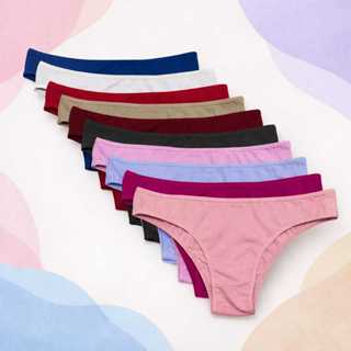 Calcinha Kit 10 Calcinhas de Algodão Confort tanga Cotton Feminina Varias cores em Oferta na Shopee
