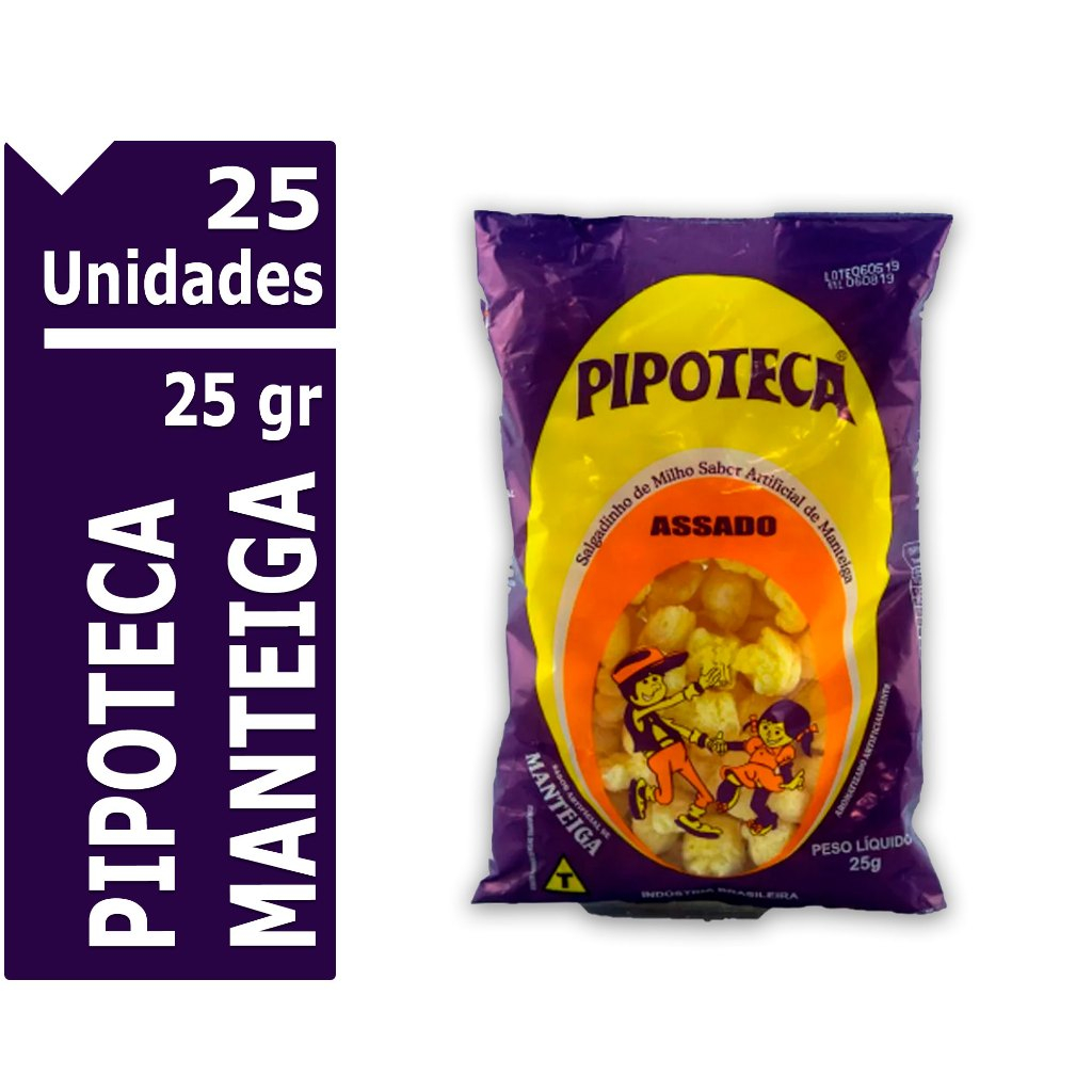 Kit 25x Pipoteca Snack Milho Manteiga 25g | Crocante e Saboroso pacote pipoca promoçao imperdivel