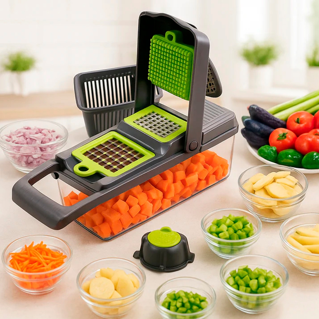 Fatiador de cozinha multifuncional profissional em aço inoxidável 16 em 1 fatiador de vegetais/frutas/legumes