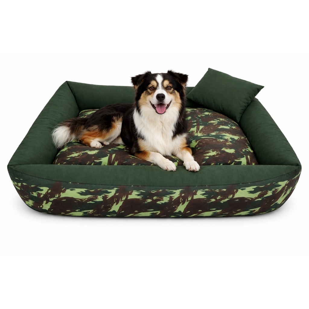 Cama Pet Para Cachorros Tamanho 70x50cm Com Brinquedos Mordedores Anti-estresse que são Ossinho/Almofadinha