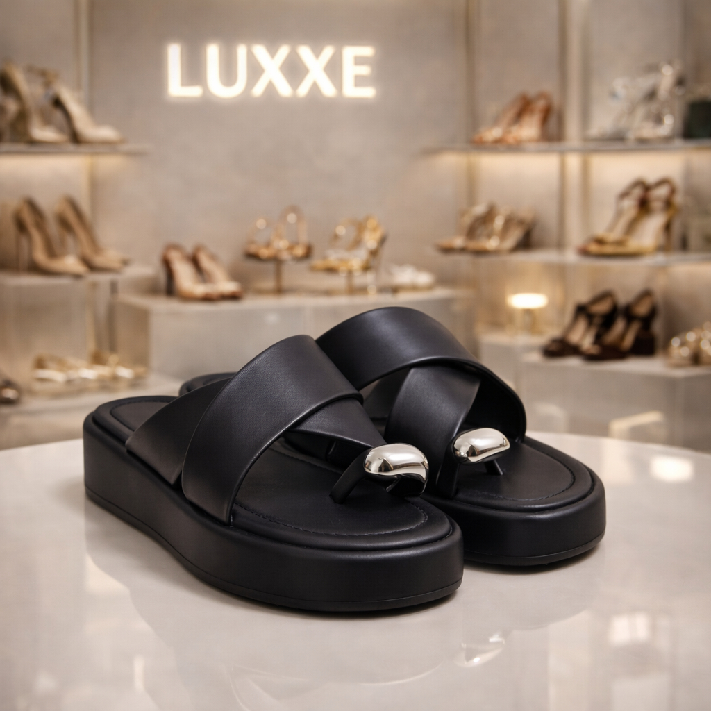 Flat Feminina Plataforma Moderna com Detalhe ABS – Luxxe