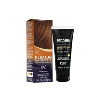 Tonalizante para Cabelo Banho de Brilho Reconstrutor Sem Amônia Hidrata e Colore Keraton 100g em Oferta na Shopee