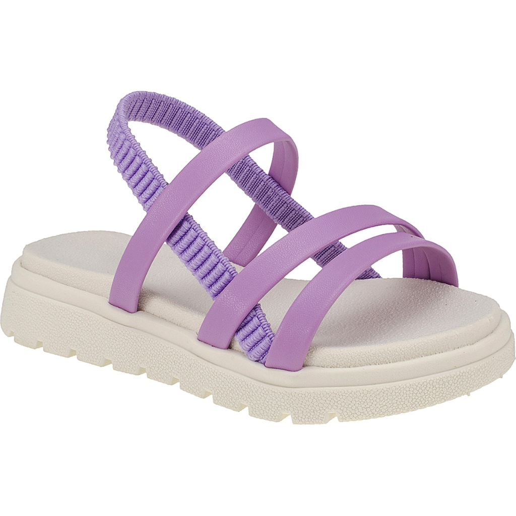 Sandália Infantil Menina Lilás –  Antiderrapante com Elástico Leve, Confortável