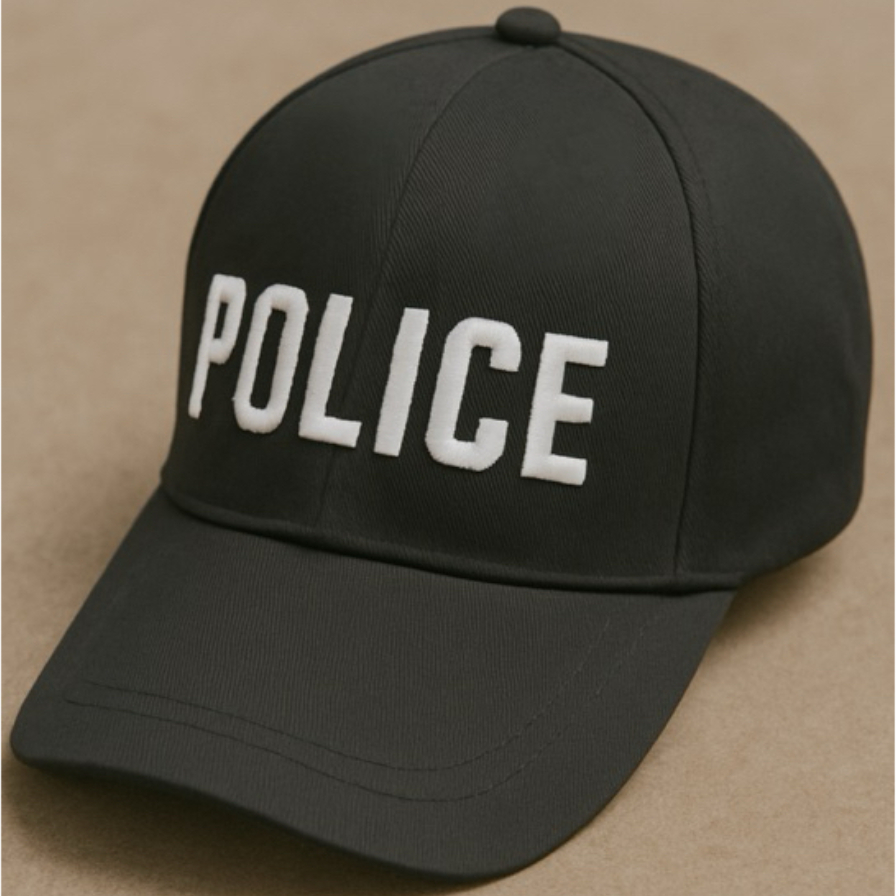 Boné Preto Chapéu Policia Police fbi Policial Fantasia Feminina e Masculina Carnaval Halloween