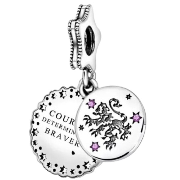 Berloque Grifinória Pulseira Jóia Prata 925 Legítima Pingente Charme Argenteo Bracelete Harry Potter