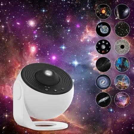 Imagem Projetor Galáxia Luminária Led Estrelas Terra Lua Nebulosa Giratório 360° Teto Parede Noturna