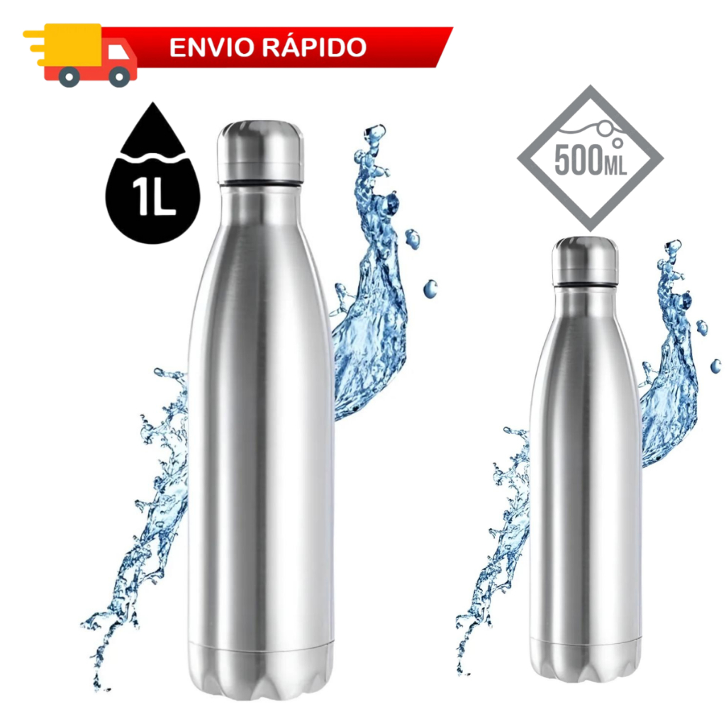 Garrafa Inox Térmica Squeeze Original quente e Frio 500 ml e 1 litro Academia Parede dupla Oferta Top em Oferta na Shopee