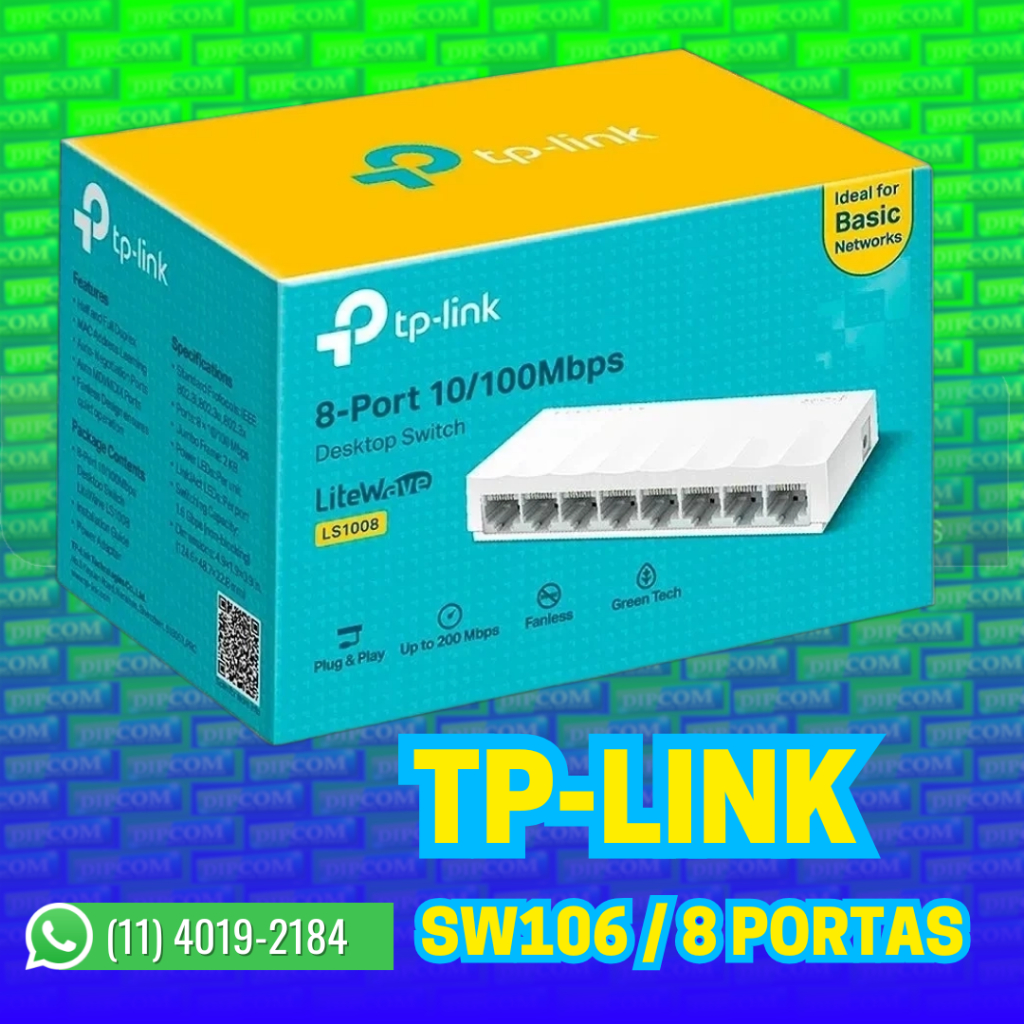 HUB SWITCH DE MESA DE 8 PORTAS 10/100MBPS / MERCUSYS / KNUP