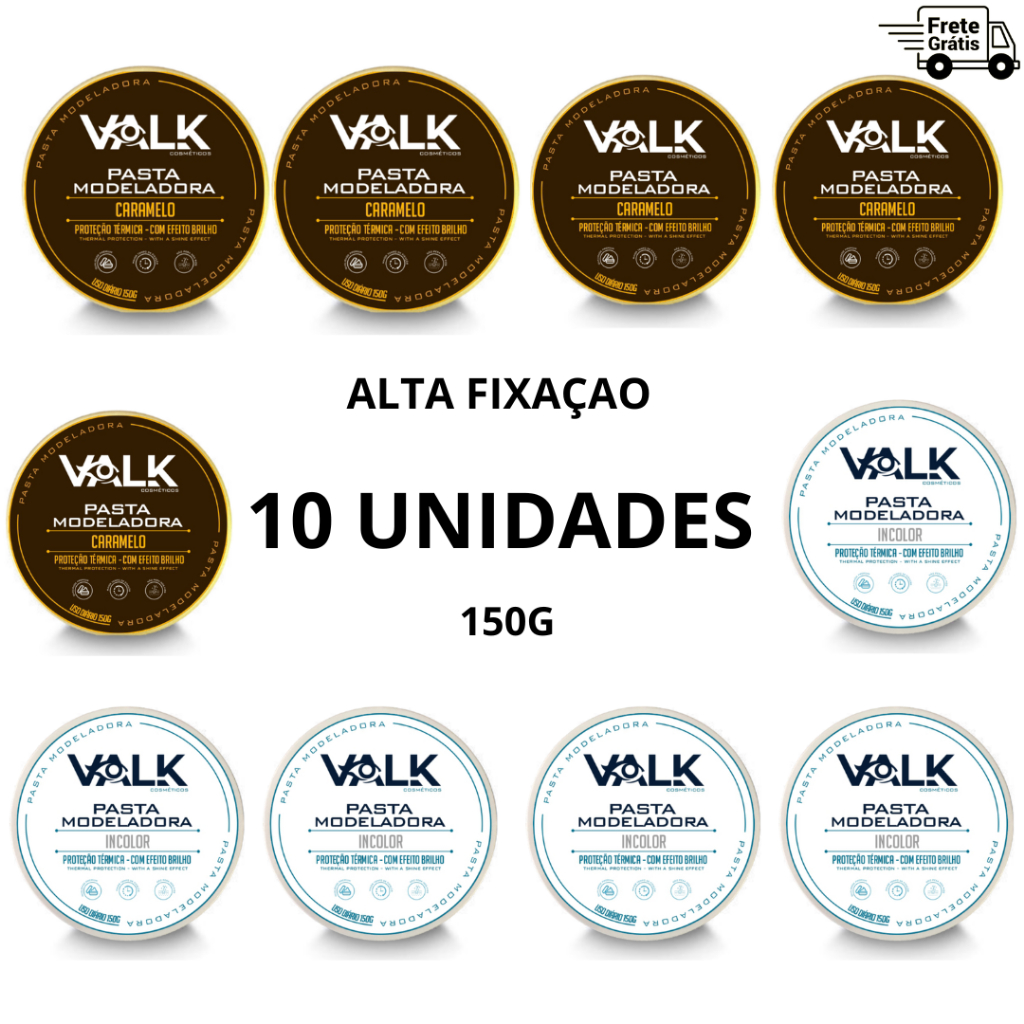 Kit 10 Pomada Modeladora Valk Varios Modelos 150g Revenda Barbearia Atacado