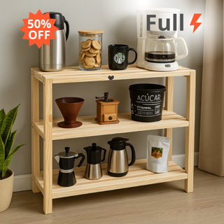 Estante com 3 Prateleiras de Madeira Maciça Pinus em Oferta na Shopee