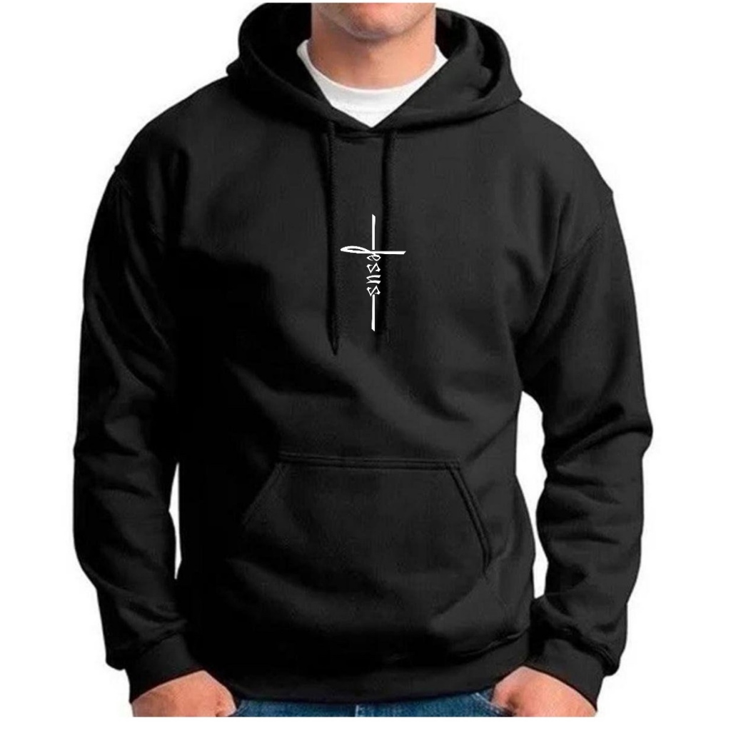 Blusa Moletom Jesus Vertical Agasalho Capuz Oferta